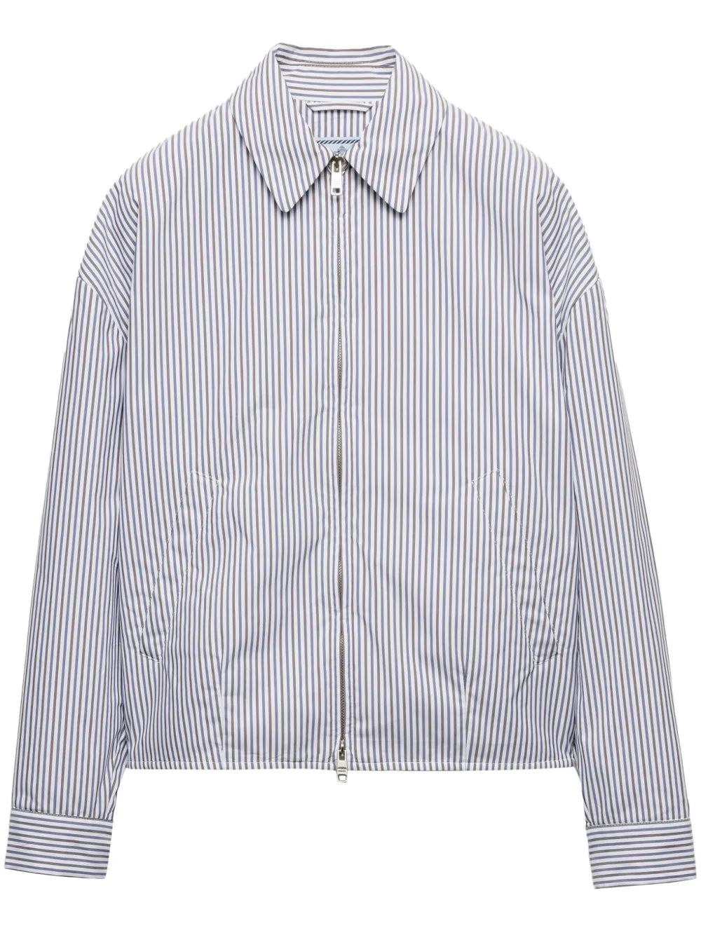 Striped Poplin Blouson Jacket