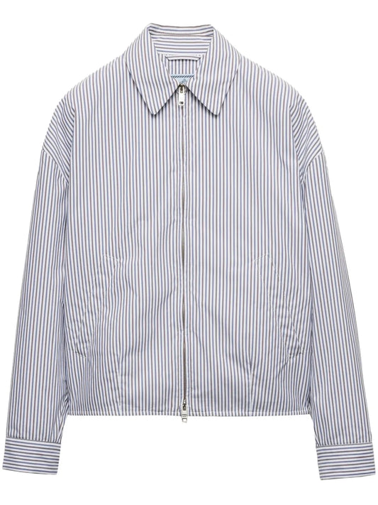 Striped Poplin Blouson Jacket