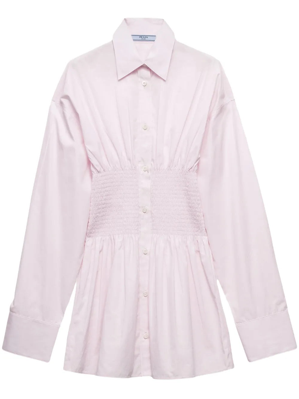 Smocked-Waist Poplin Shirt