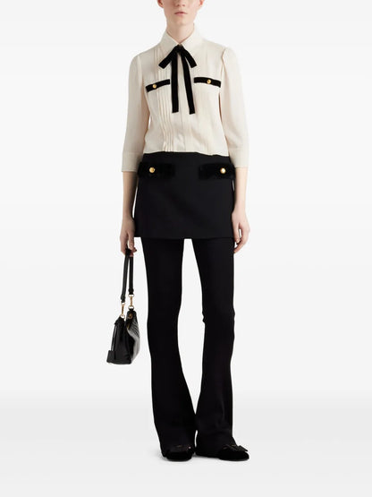 Pleated Sablé Blouse