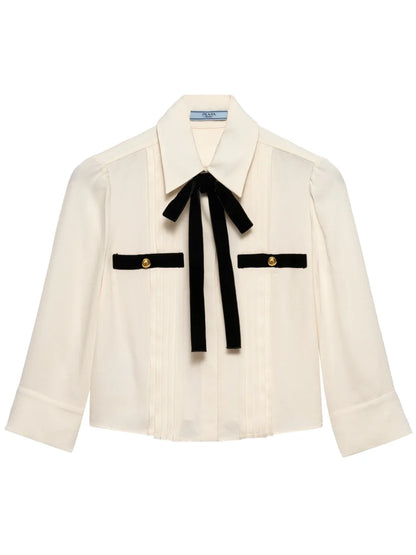 Pleated Sablé Blouse