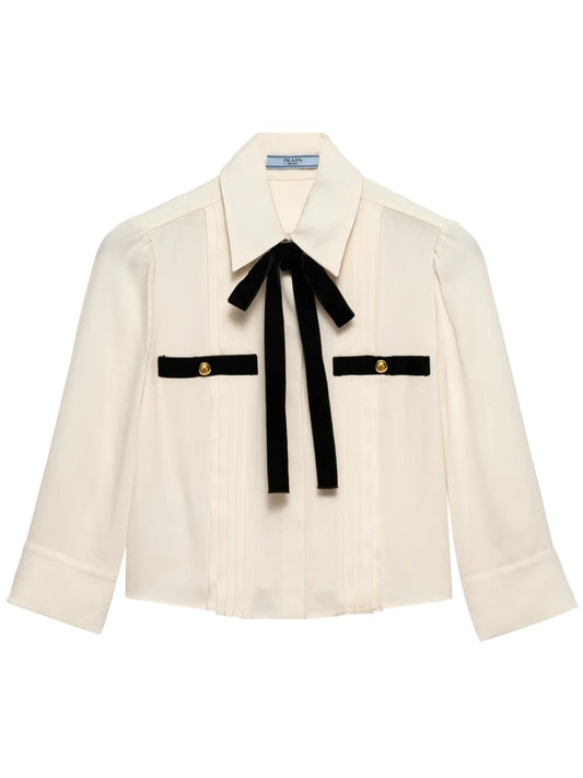 Pleated Sablé Blouse