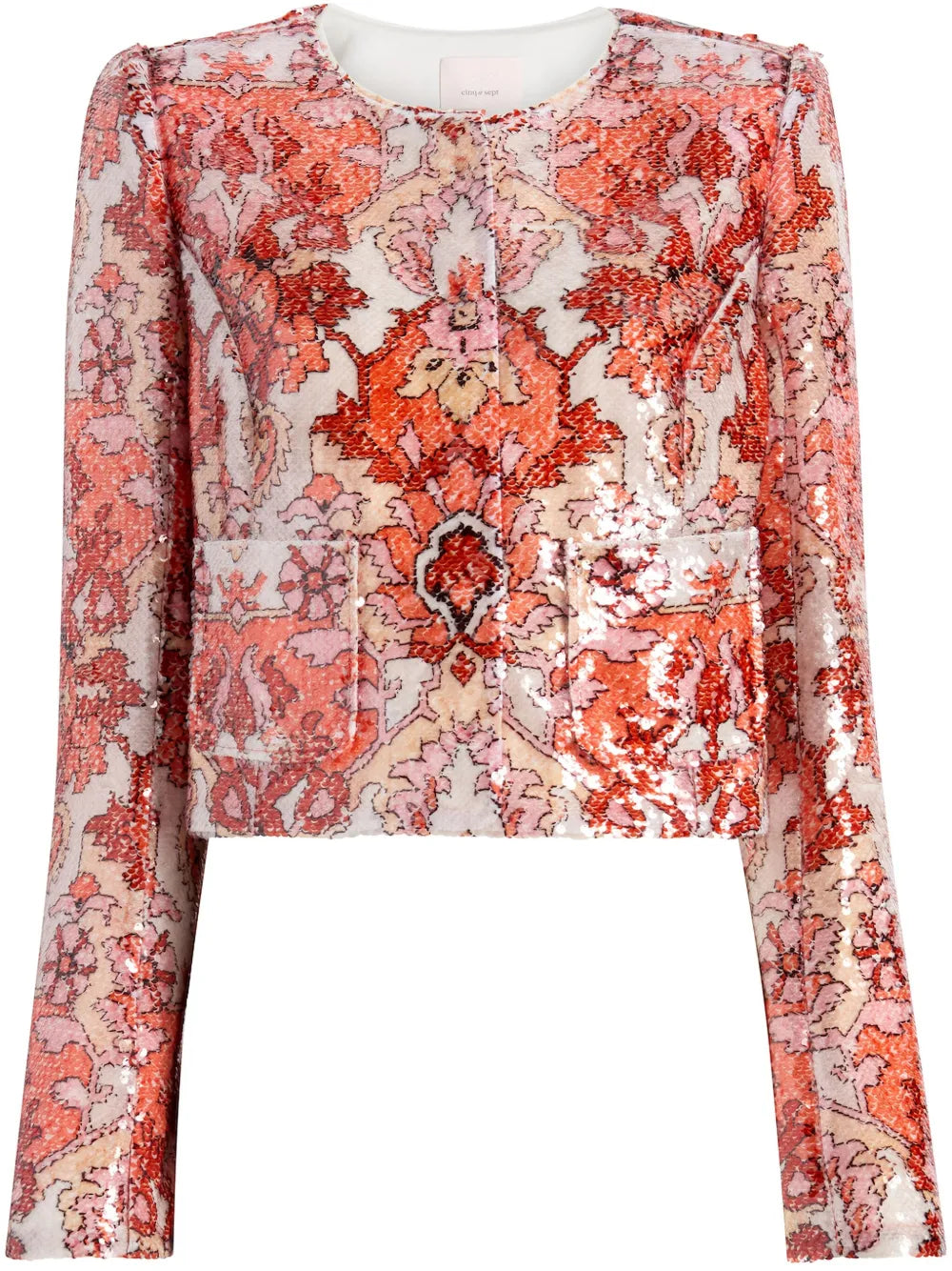 Sequin-Embellished Tweed Jacket