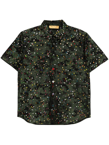 Rhinestone Rain Military Shirt