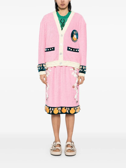 Shell-Embroidery Peacock Cardigan
