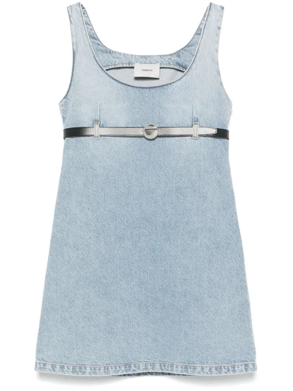 Belted Denim Mini Dress