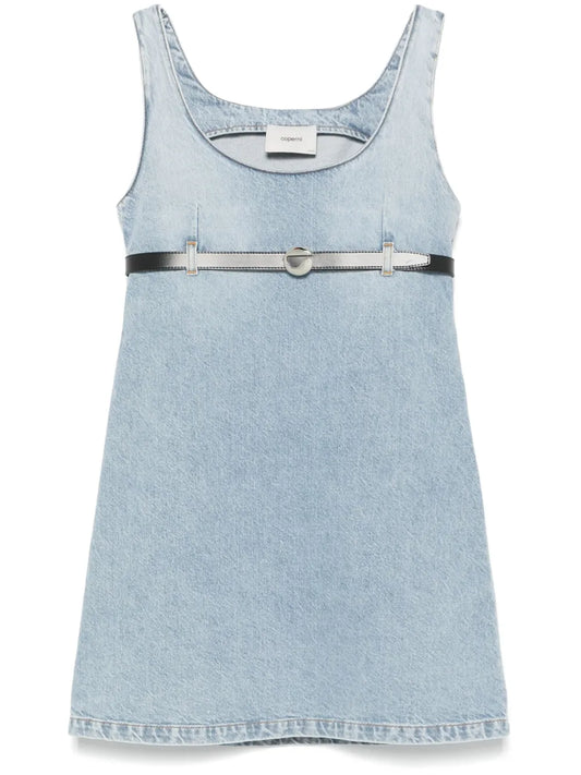 Belted Denim Mini Dress