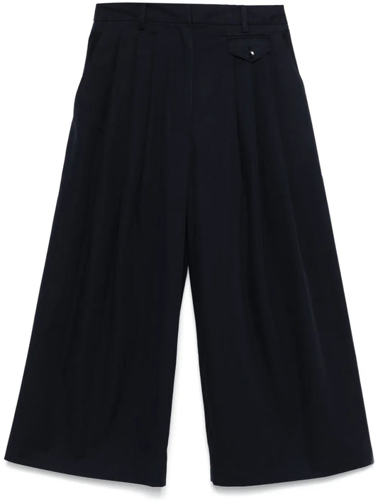 Twill Pleated Trousers