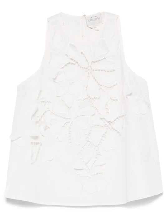 Floral-Appliqué Blouse