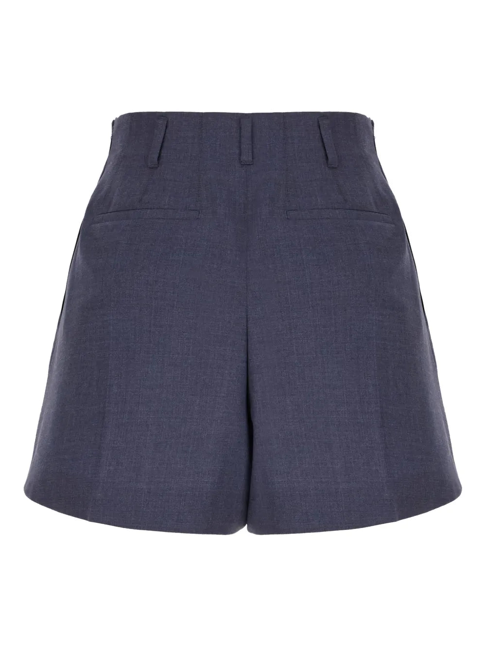 High-Waisted Wool Shorts