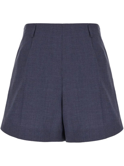 High-Waisted Wool Shorts