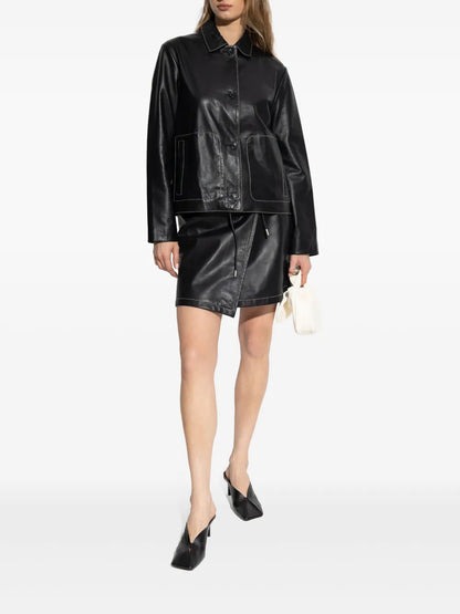 Contrasting-Seam Jacket