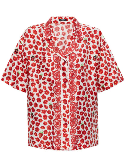 Strawberry Garden Silk Shirt