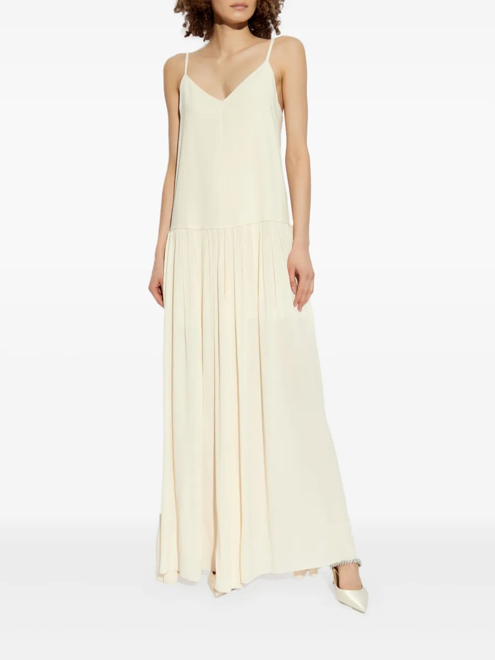 Pleat-Detail Maxi Dress