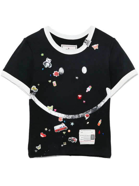 Smiley-Face Print T-Shirt