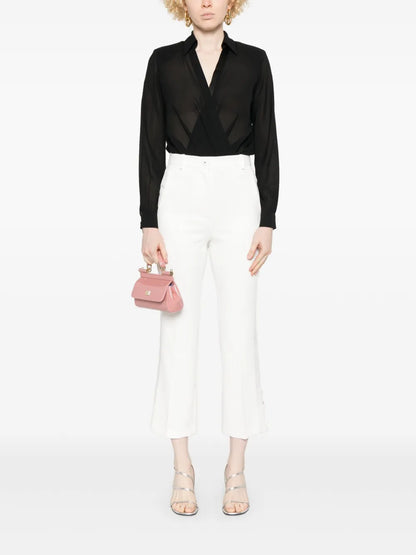 Cufflink-Detail Georgette Bodysuit
