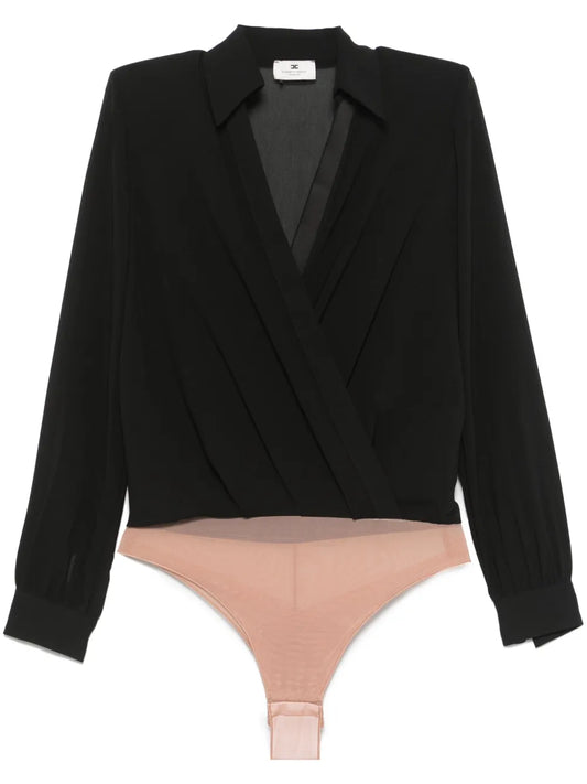 Cufflink-Detail Georgette Bodysuit