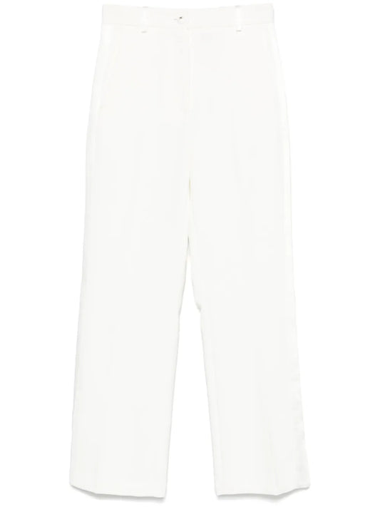 Satin-Bands Crepe Trousers