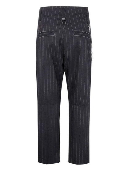 Striped Straight-Leg Trousers