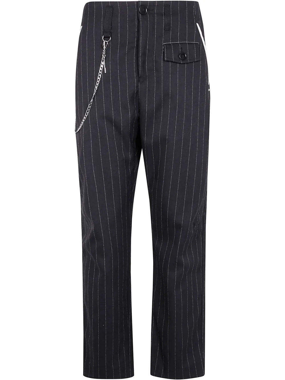 Striped Straight-Leg Trousers