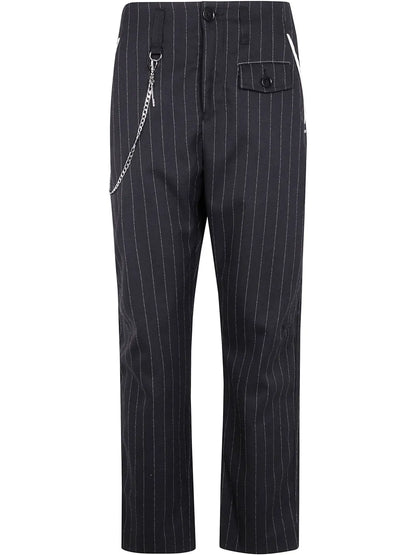 Striped Straight-Leg Trousers