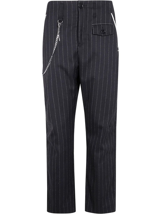 Striped Straight-Leg Trousers