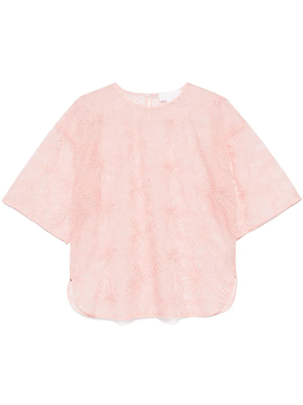 Floral-Embroidered T-Shirt
