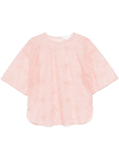 Floral-Embroidered T-Shirt