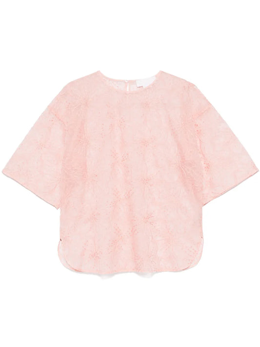 Floral-Embroidered T-Shirt