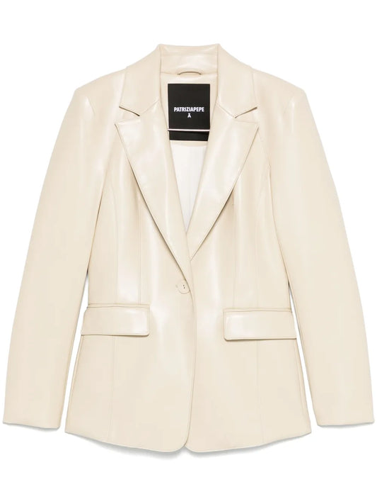 Faux-Leather Blazer