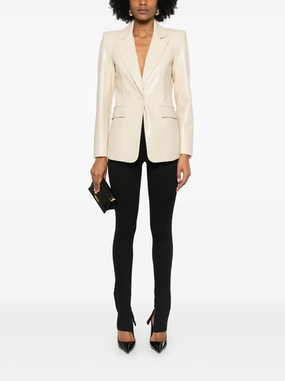 Faux-Leather Blazer