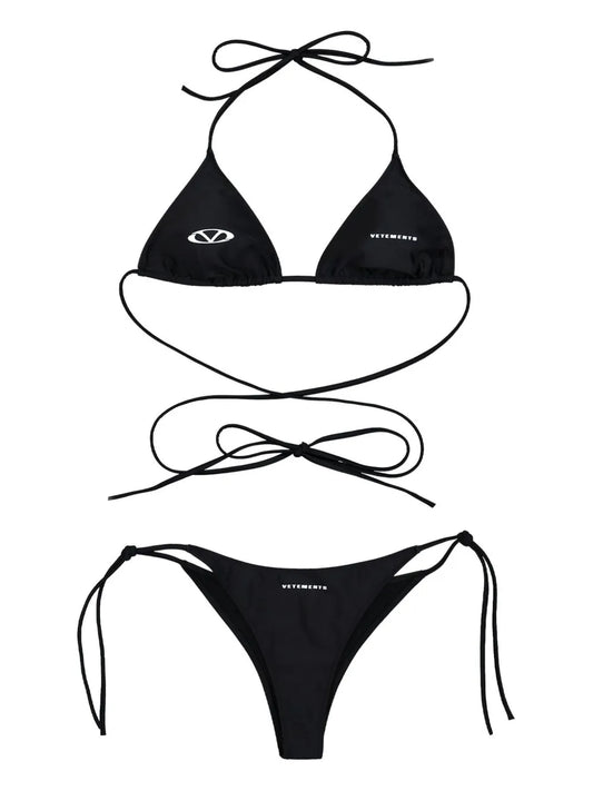 Logo-Print Bikini Set