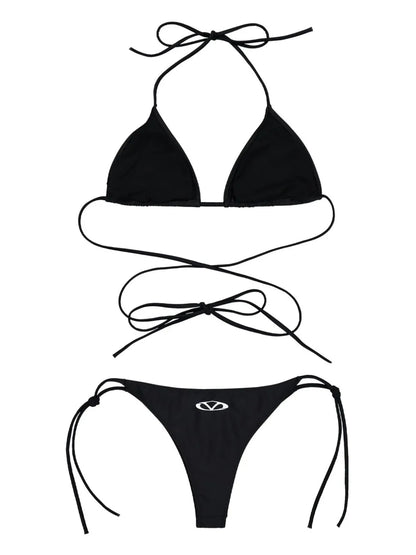 Logo-Print Bikini Set
