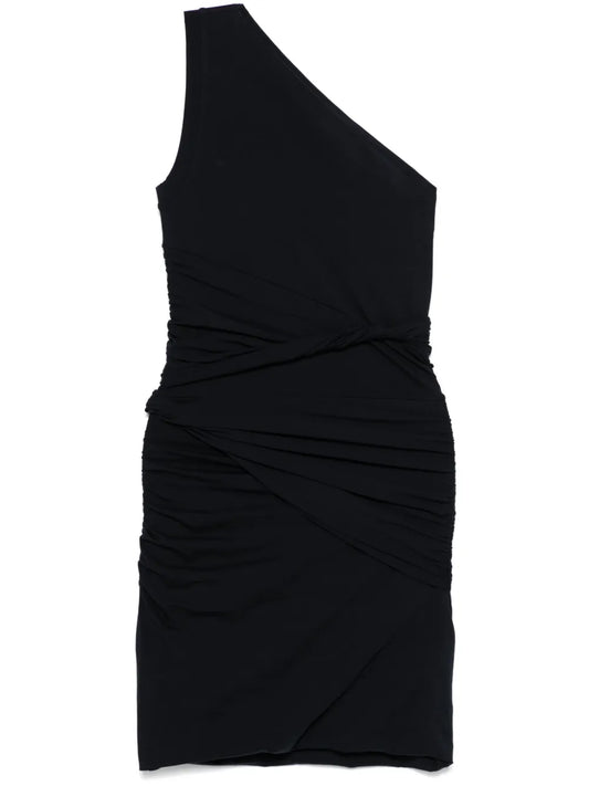 Draped One-Shoulder Mini Dress
