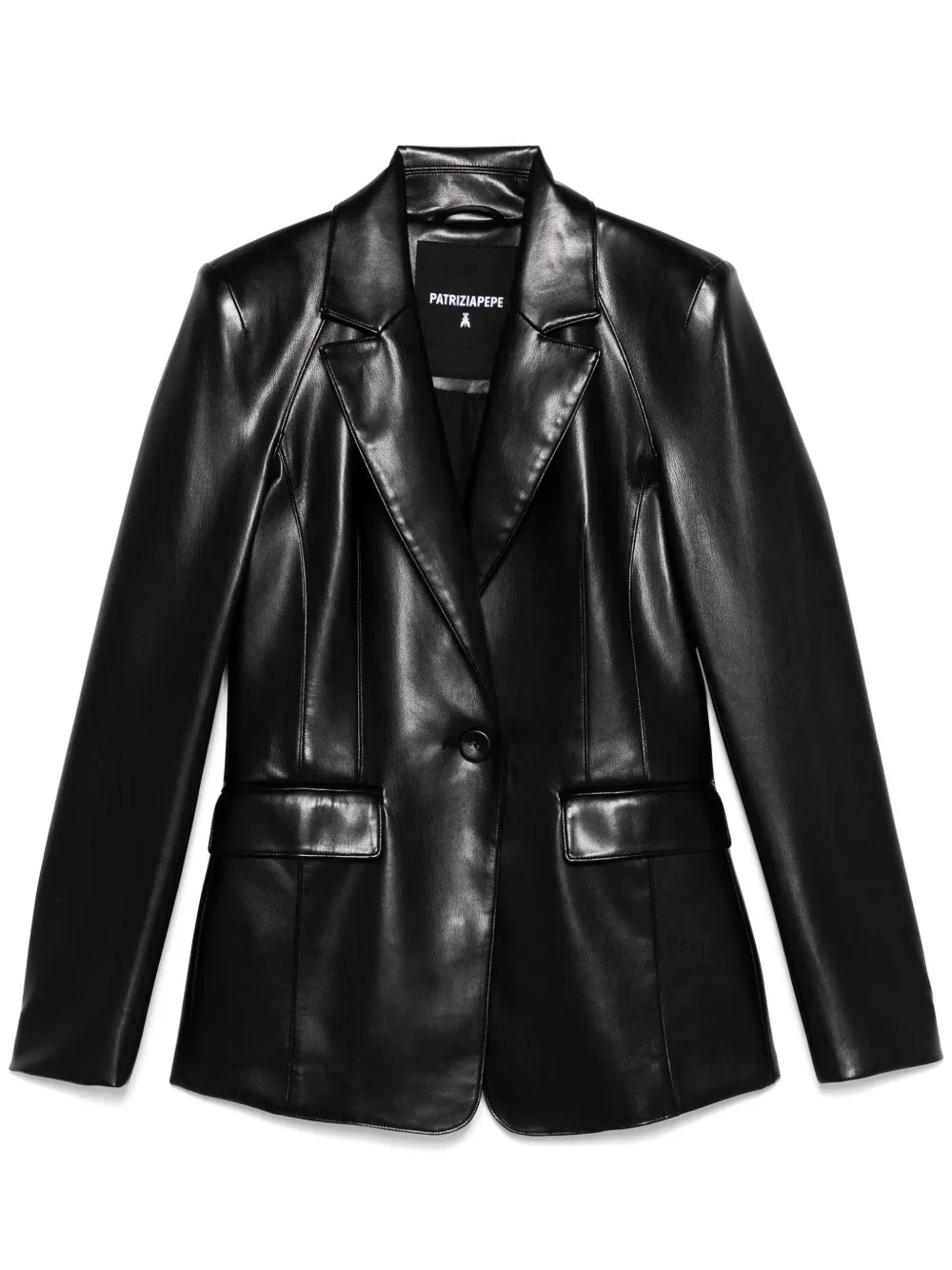 Faux-Leather Blazer