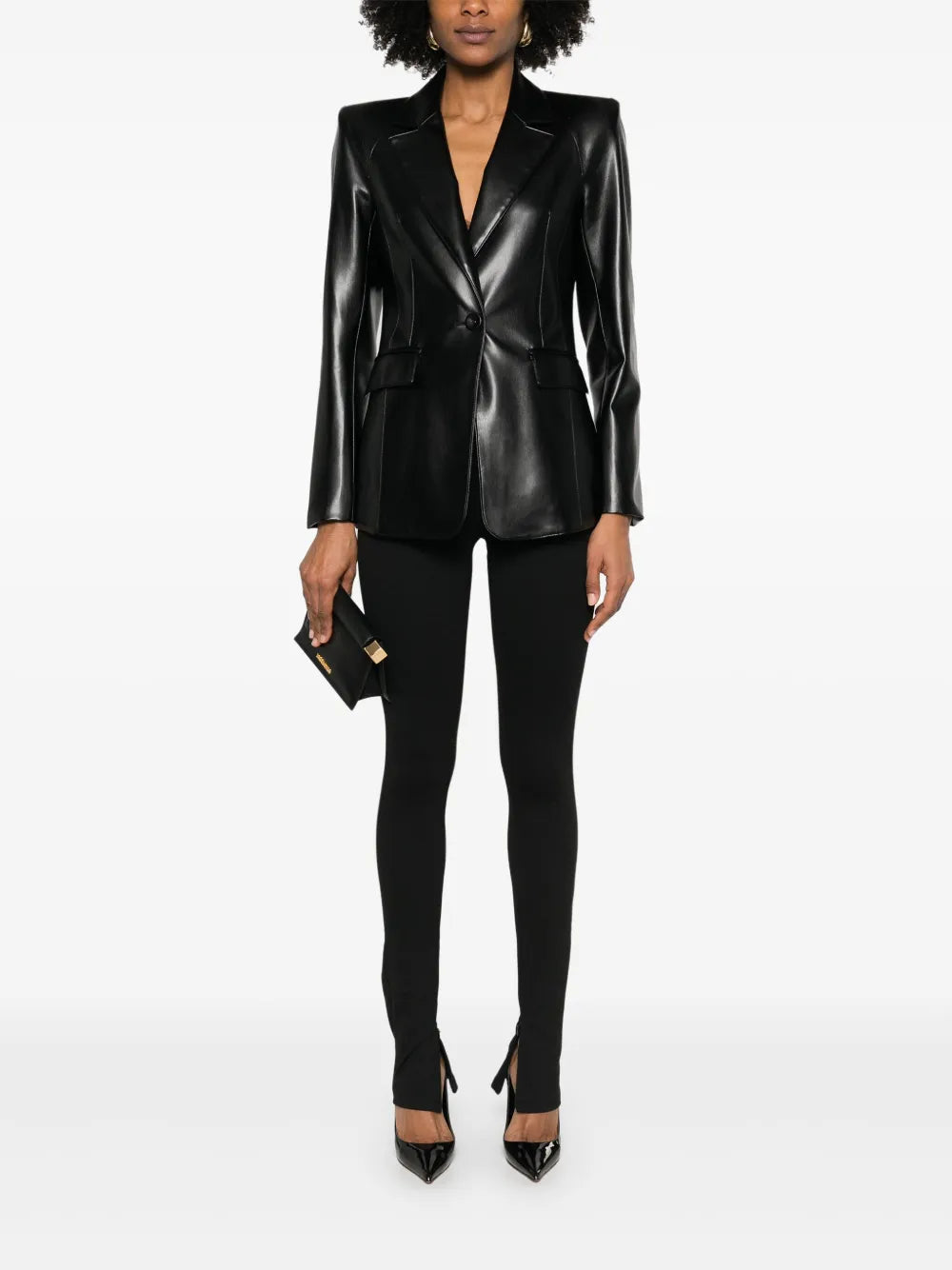 Faux-Leather Blazer