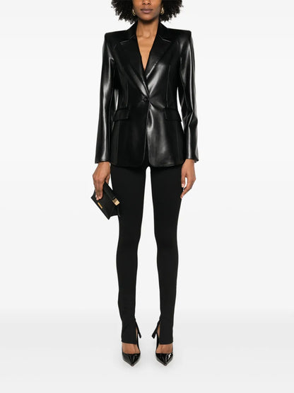 Faux-Leather Blazer