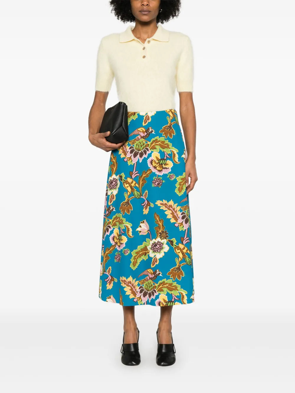 Floral-Print Midi Skirt