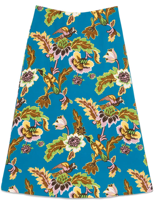 Floral-Print Midi Skirt