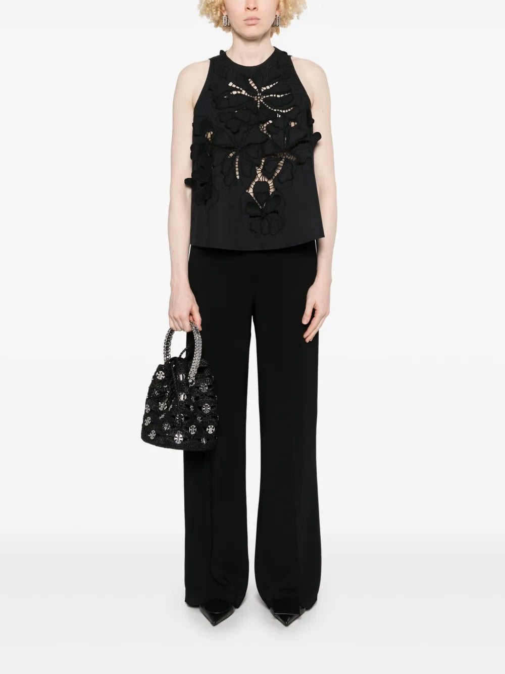 Floral Lace-Detail Blouse