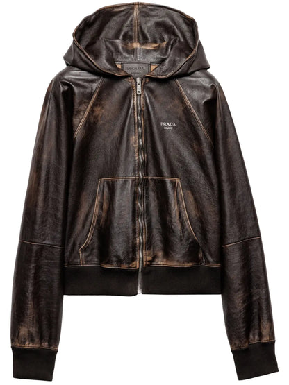 Hooded Leather Jacket