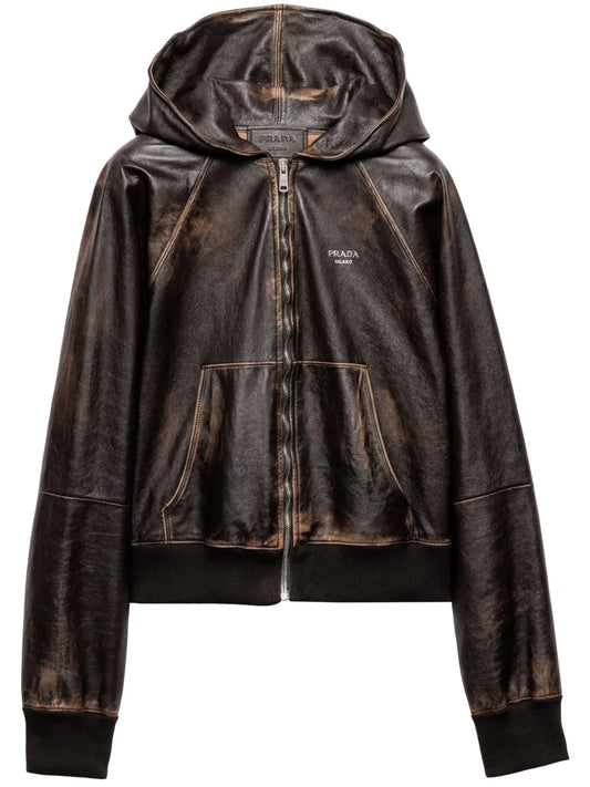 Hooded Leather Jacket