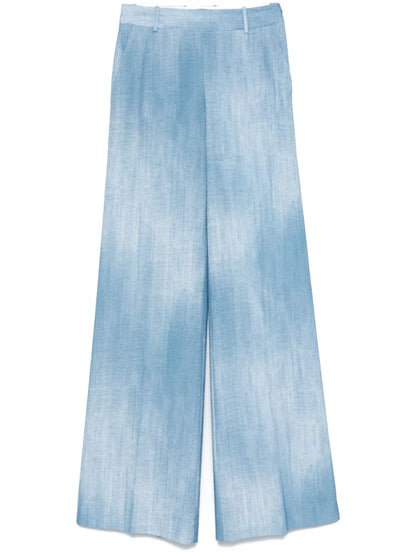 Denim-Print Trousers