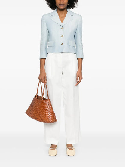 Denim-Print Blazer