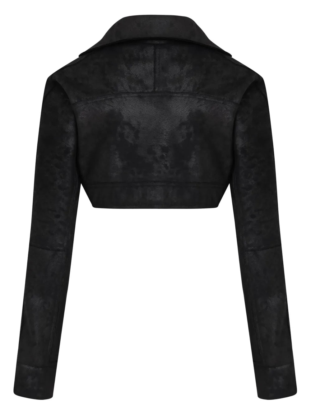 Faux-Leather Cropped Jacket