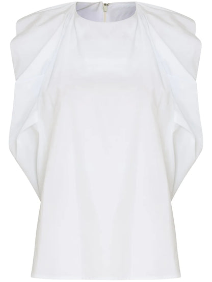 Pleated Sleeveless Blouse