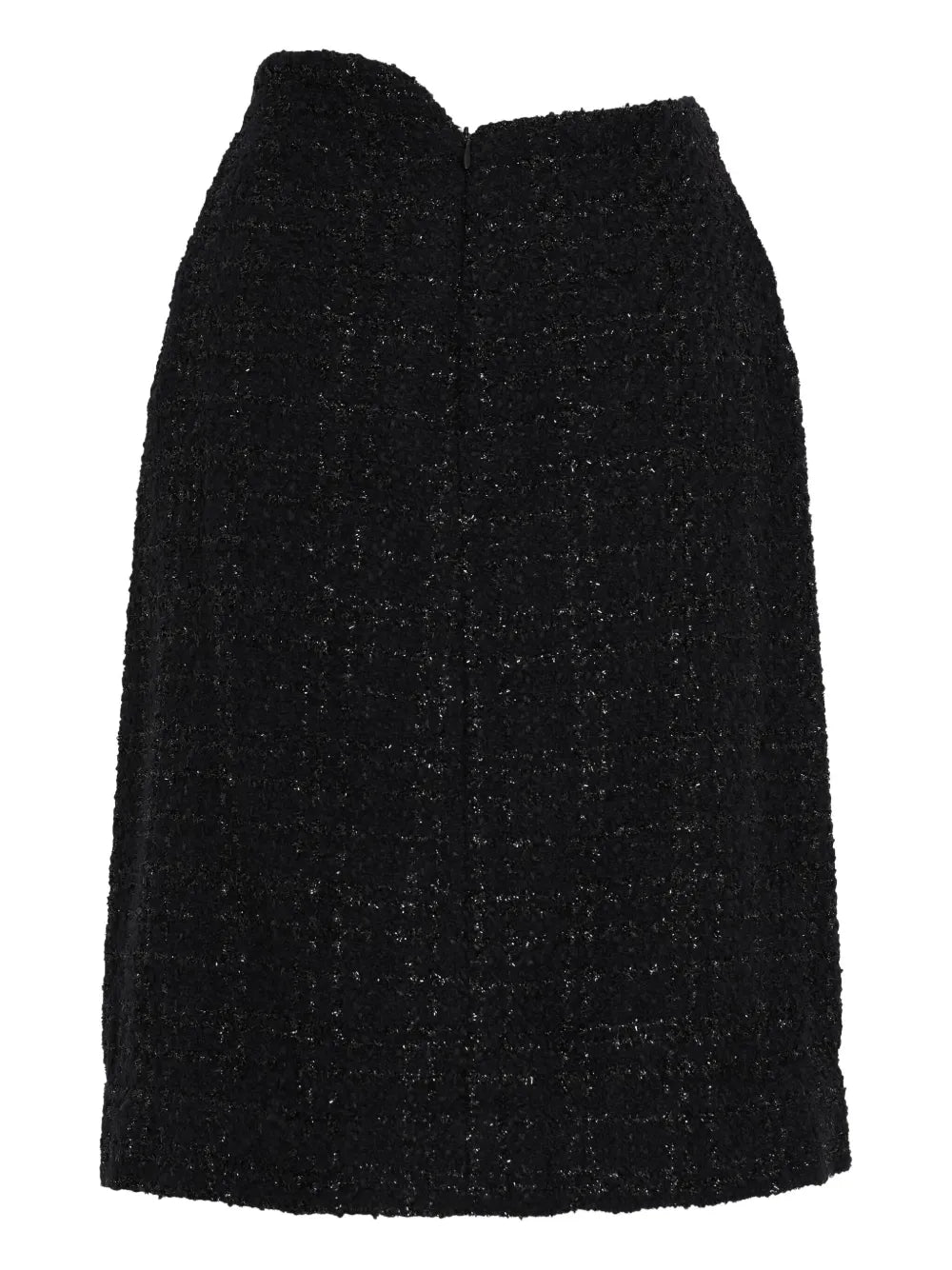 Inverted-Pleat Tweed Skirt