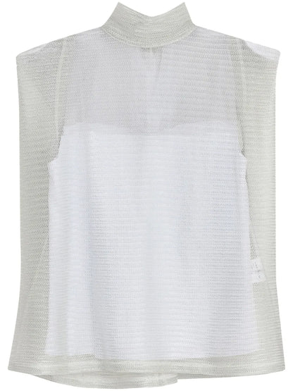 Metallic Mesh Top