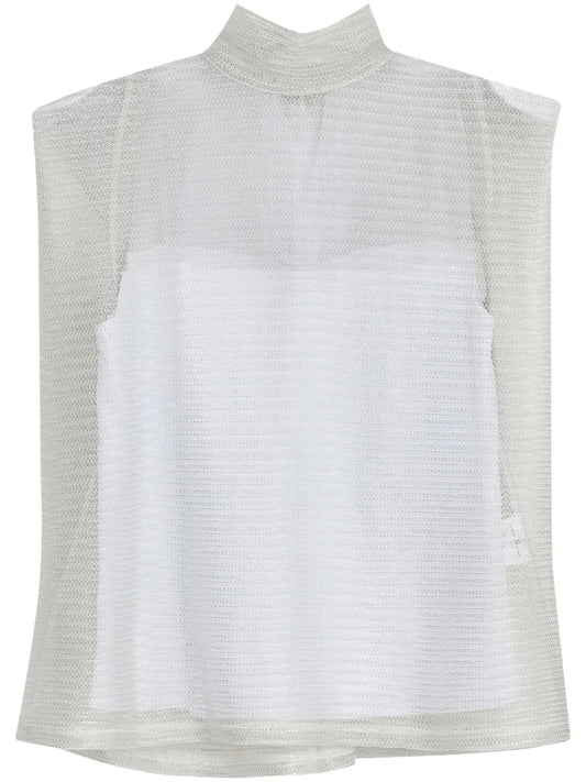 Metallic Mesh Top