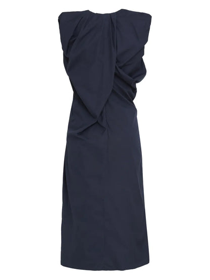 Gathered-Detailed Midi Dress